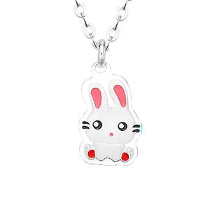 토끼 미아방지 유아 은목걸이