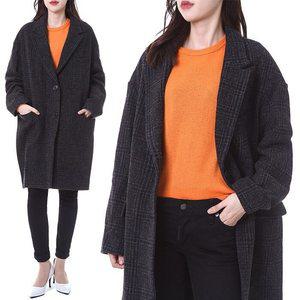 [명품]  에뚜왈 LIMIZA 체크 울 오버핏 롱코트/MA0999 22A011E 02AN