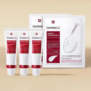[본사직영] 마데카크림 파워부스팅포뮬러 50ml 3개 + 더마마스크3 인텐시브포뮬러 2매
