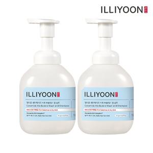 일리윤 세라마이드 아토 버블워시앤샴푸 400ml 2입