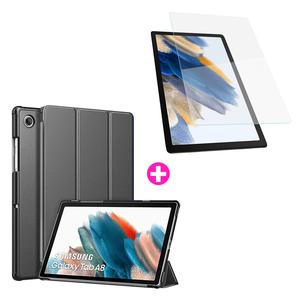 아야 갤럭시 탭 A8 10.5 SM-X200 스마트 북커버 케이스 + 액정 강화유리