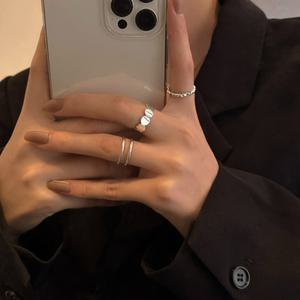 실버 써지컬 3피스 검지 링 반지