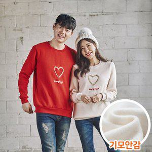 [몽피마피]기모 골드하트 맨투맨 남녀공용 긴팔 20D05 / 패밀리룩,가족사진의상