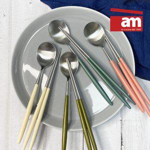 2인 수저세트 이태리 am 솔리드 원형 숟가락 젓가락 집들이선물