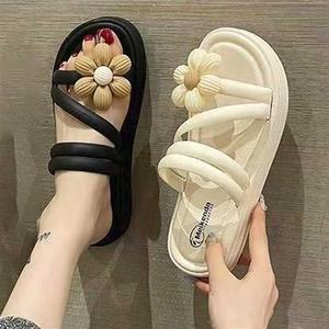 꽃장식 스트랩 쿠션 슬리퍼 예쁜 여름 발편한