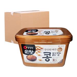[무료배송] 청정원 순창 구수한 메주콩된장(사각) 3kg 4입 코스트코 트레이더스 식자재마트