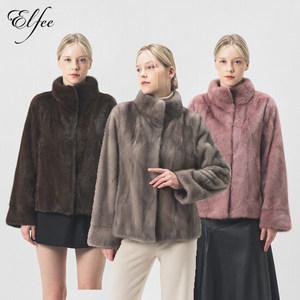 10만원 최초인하!! (24FW 최신상) 진도 엘페 휘메일 풀스킨 밍크 케이프코트 - 브라운,실버블루,핑크(E