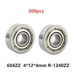 500pcs 604ZZ 4*12*4mm R-1240ZZ 소형 볼 베어링 2Z 차폐 커버 깊은 홈