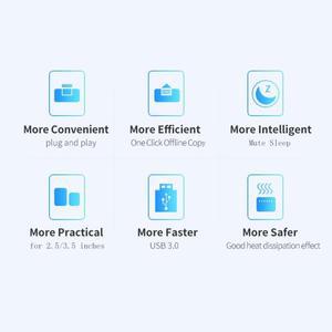 UnionSine 듀얼 베이 HDD 도킹 스테이션 오프라인 클론 SATAUSB 30 25 인치 35 SSD 케이스용