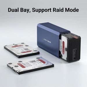 Acasis 듀얼 베이 외장 하드 드라이브 인클로저 어레이 캐비닛 SATA 디스크 RAID 기능 USB 박스 36 TB 25 3