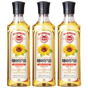 사조 해표 해바라기유 500ml x 3개 / 식용유 유지류 오일 기름