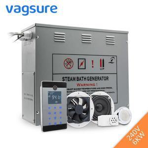 240V 6KW 욕실 스팀 샤워 블루투스 라디오 컨트롤 사우나 발전기 LCD 터치 스크린 디스플레이 스팀 룸 5-8