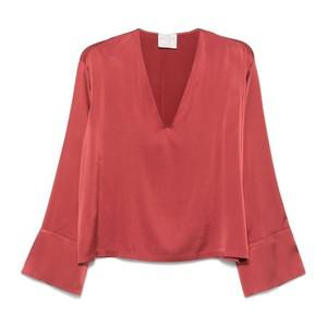 와인 레드 플런징 브이넥 탑 13580 MYSHIRT3083