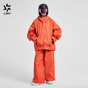 남자 여자 스키복 남성 여성 보드복 세트 LDSKI 남녀공용 스키 수트 후디 바지 3L 가죽 질감 10K 방수 따뜻