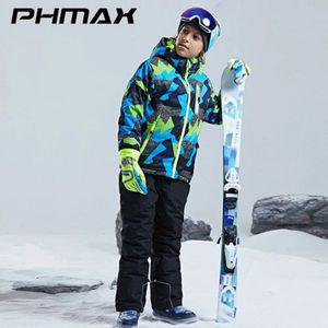 남자 여자 스키복 남성 여성 보드복 세트 PHMAX-따뜻한 방수 스키 점프 슈트 스노우보드 자켓 남아용 여아