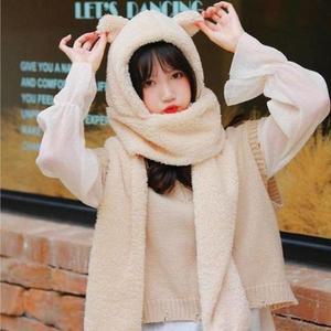 [BZJLRWHG_51JA]여성 후드 머플러 목도리 뽀글이 생활