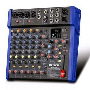 JXSOU DJ 믹서, 10채널 오디오 믹서 블루투스 스튜디오 믹서, 99 DSP 효과 USB 드라이브 + 48V 팬텀 파워를 갖춘 XLR 마이크 잭 프로페셔널 믹서 노래방 스튜디오 스트리밍 녹화용