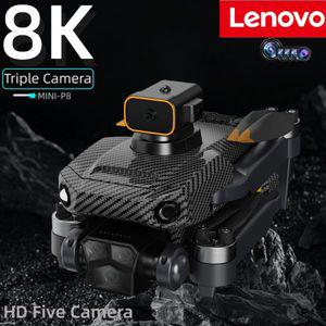입문용 농업용 드론 레노버 P8 프로 8K 전문 장애물 회피 4K 듀얼 HD 카메라 5G 브러시리스 모터 접이식 쿼