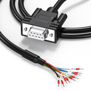 JUXINICE 2Pack DB9 RS232 직렬 케이블 5FT, 호일 및 금속 브레이드로 이중 실드된 확장 케이블, D-SUB 9핀 남성 대 여성