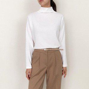 [옷자락]여자 울폴라 면혼방 긴팔 데일리 무지 검정 긴팔티_P330647532