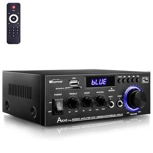 블루투스 5.0, Max 400W, 2.0 채널 스테레오 앰프 시스템을 갖춘 홈 시어터 스피커, 가라오케, 차고, 앰프(USB,SD,RCA 포함), 2MIC