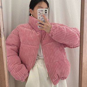 여성 연예인 코듀로이 하이넥 숏패딩 (WFGSZLG)