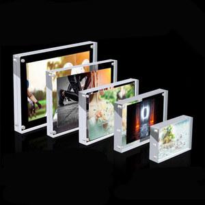 액자 투명 아크릴 그림 사진 프레임 자기 Photocard 홀더 포스터 디스플레이 스탠드 보호 사무실 데스크탑 장식품
