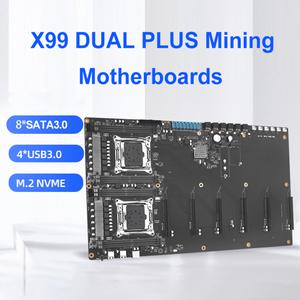 X99 DUAL PLUS 채굴용 메인보드 LGA 2011-3 V3 V4 CPU 소켓 PC DDR4 RAM 지원 256GB SATA3.0 마이너