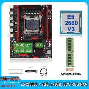 X99 메인보드 키트 XEON LGA 2011-3 세트 E5 2660 V3 8GB1x8GB DDR4 REG RAM 콤보 4 채널 2660V3