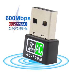 600mbps 무선 네트워크 카드 2.4GHz 5GHz 듀얼 밴드 USB 와이파이 원격 제어 어댑터 동글 PC