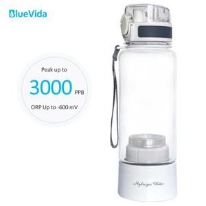 Bluevida 뉴 스포츠 스타일 SPE & PEM 수소 물 발생기, H2 최대 3000ppb 및 대용량 배터리 수소 물병