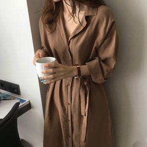 여성용 투웨이룩 루즈핏 셔츠원피스 롱자켓 레이어드