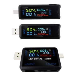 호환 USB Type-C 테스터 전류 전압 표시기 전기 전류계 전력계 충전 DC 디지털 멀티미터 전압계