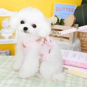 강아지 리드줄 하네스 조끼 세트 산책줄 메쉬 똑딱이 옷 S M L XL