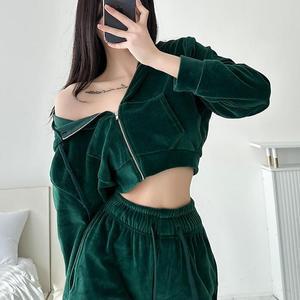 여자 FW 트랙수트 후디 탱크 벨루어 집업_3