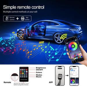 자동차 조명용품 LED 자동차 인테리어 앰비언트 스트립 조명 RGB 광 분위기 네온 트 W APP 리모컨 장식 램
