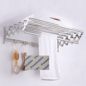 304 스테인레스 스틸 벽 마운트 풀 개폐식 접이식 욕실 수건 랙 나사 또는 네일 프리 스티커 40cm 50cm