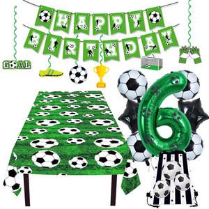 축구 테마 식탁보 6 번째 생일 장식 풍선 배너 10 11 파티 용품