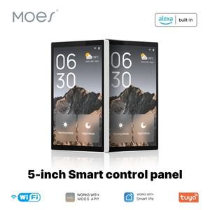 투야 스마트봇MOES Tuya Wifi 스마트 5인치 터치 스크린 미국 센터 제어판 음성 Alexa 및 ZigBee 게이트웨