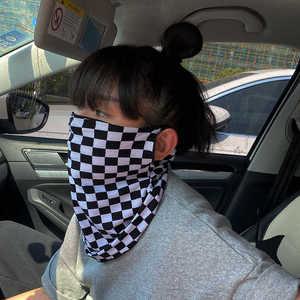 체커보드 스카프마스크 등산 넥워머 햇빛가리개 체크 낚시 스키장 자전거 Uqu743