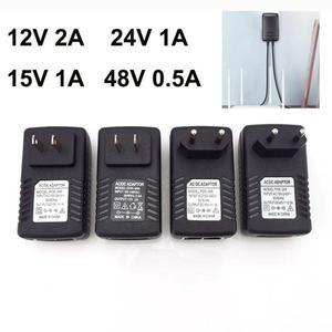 AC 220V DC 12V 2A 48V 0.5A 24V 1A 15V 24W POE 전원 공급 장치 인젝터 어댑터 플러그 이더넷 EU/US 벽 CC