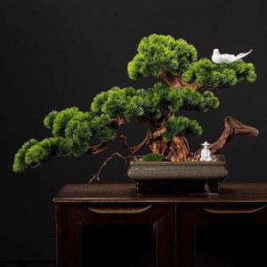 소나무분재 조화 50X12X5 왼쪽 맞이 모조 집들이 인조소나무 매장 조명 소형