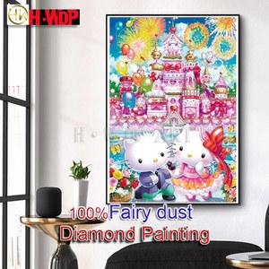 100% 페어리 더스트 DIY 다이아몬드 페인팅, 풀 스퀘어 다이아몬드 자수, 크로스 스티치 AB 다이아몬드 아트, 크리스탈 홈 데코