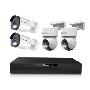 글로벌아이넷 로보뷰 NVR 8채널 AI CCTV PoE 4K UHD 녹화기+N5 2대+A7 2대 IP 카메라 세트