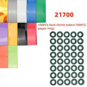 오네이 100PCS 21700 슬리브 수축 보리 파이프 종이 FILMTAPE 반지 PVC 튜브 절연 커버
