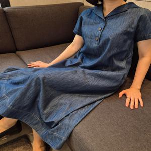 헤지스 여성 25SS [시즌오프][CAPSULE] 데님 원피스 네이비 HSDR5BS20N2