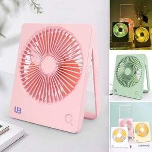 선풍기 휴대용 시원한 바람 충전식 LED 데스크팬 야간 조명 무드등 무선