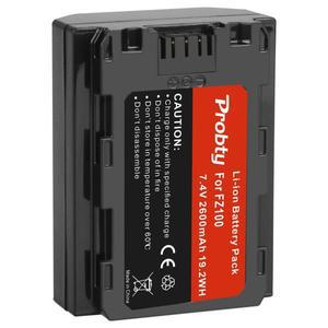 Probty 2600mAh NP-FZ100 호환용 배터리 + 소니 ZV-E1 A7III A7IV FX3 A6600 A1 A7C A9II 용 듀얼 USB 충전