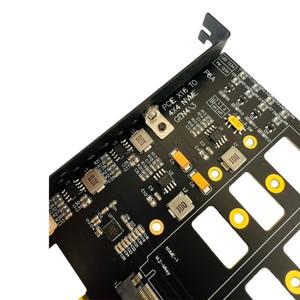 M.2 NVMe 솔리드 스테이트 드라이브용 PCI-E 4.0 4베이 확장 카드 2242 SSD X16 Gen 어댑터