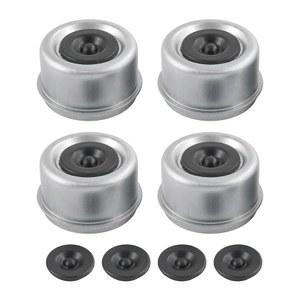 4PCS 2.44인치 트레일러 허브 베어링 더스트 캡, 추가 4개의 고무 플러그, 액슬 휠 및 최대 5200~6000파운드 덱스터 컵 그리스 커버 포함